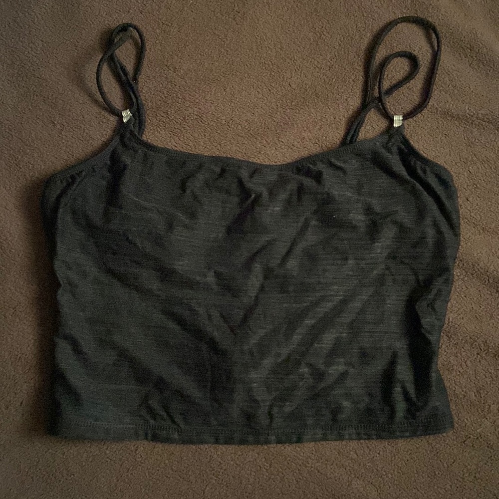 brand is la blance, size 14, black bathing suit top